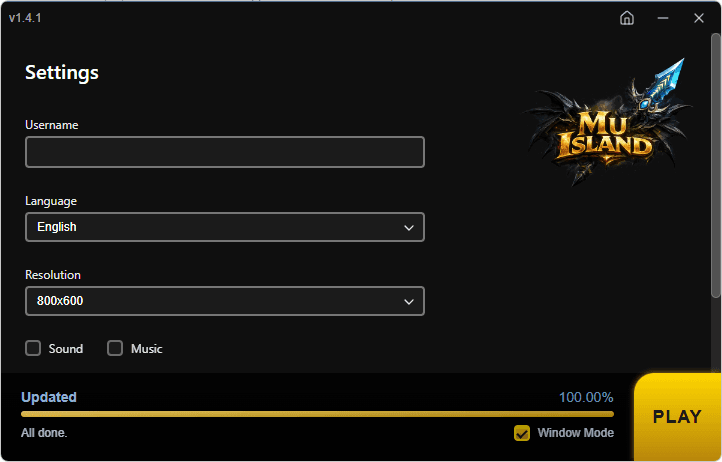 Configurações do launcher do MuIsland